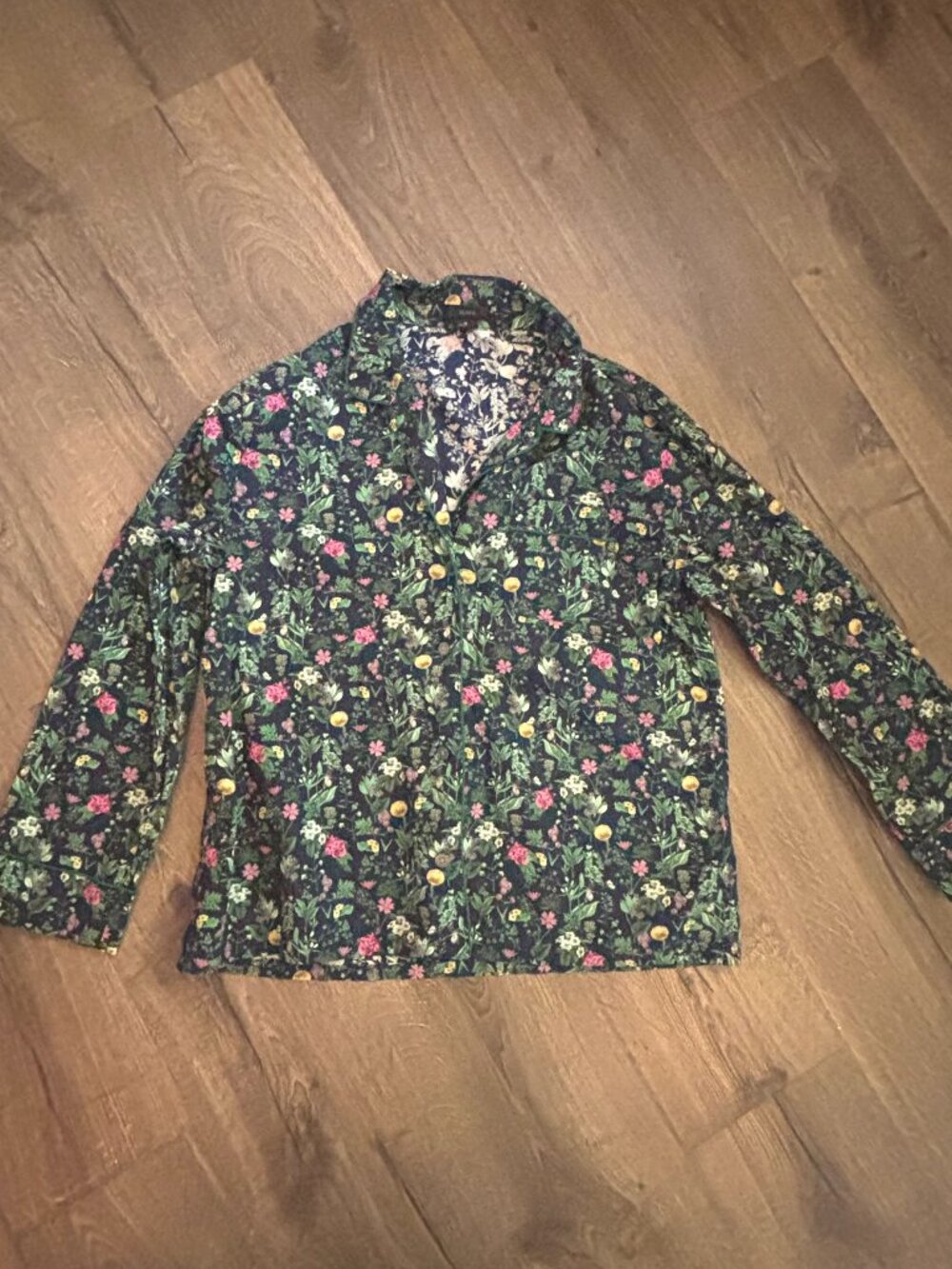 JCREW Cotton poplin long-sleeve pajama set in winter garden floral - Picture 2 of 9